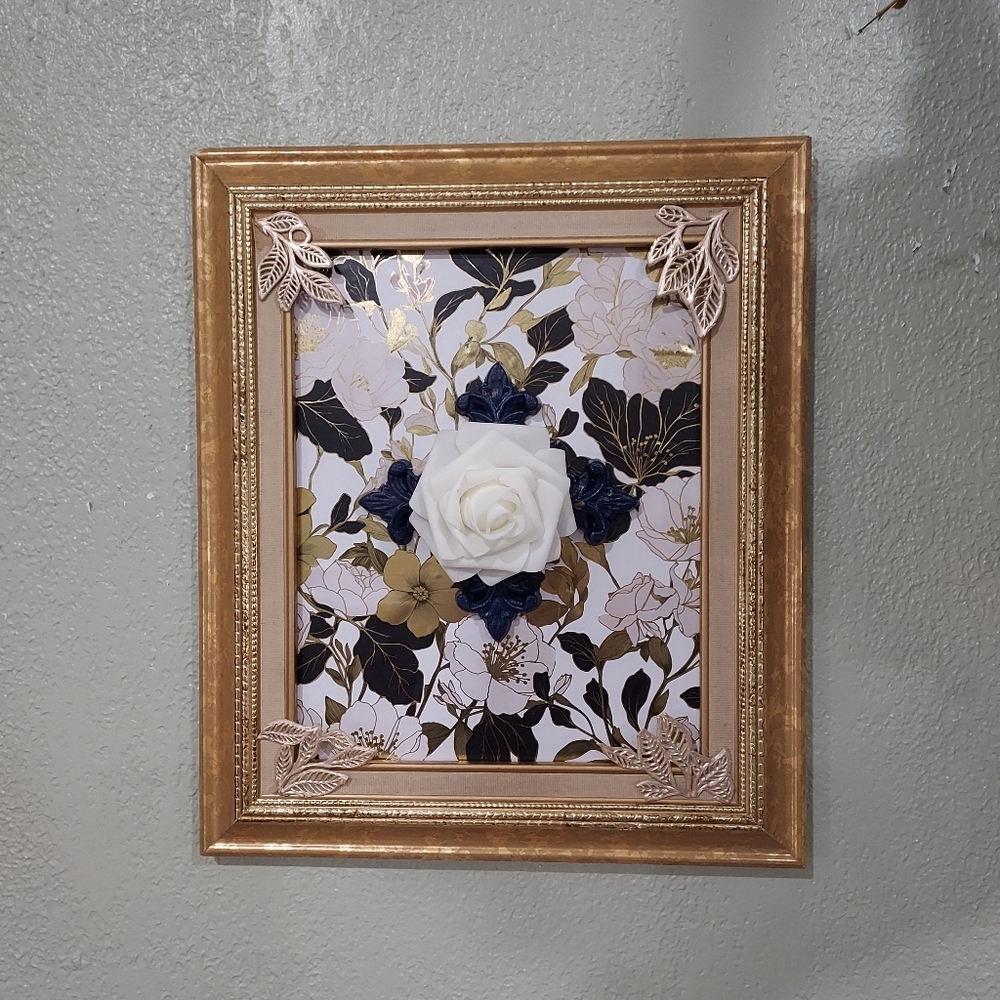 Gold Framed Floral Wall Decor